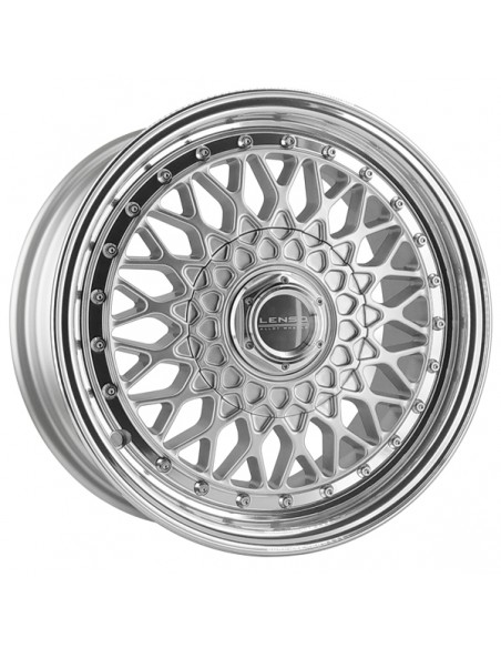 BSX 7,0X15" 4X100 ET38 CB73,1 PLATA ARO PULIDO