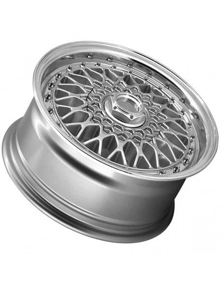 BSX 7,0X15" 4X100 ET38 CB73,1 PLATA ARO PULIDO
