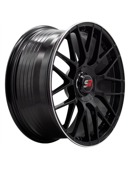 F083 8,5X19" 5X112 ET40 CB73,1 BLACK GLOSS / LIP ALUM