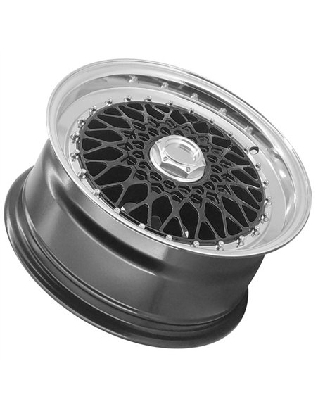 BSX 7,5X16" 4X100 ET25 CB73,1 NEGRO ARO PULIDO
