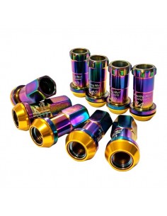 PACK 20 TUERCAS ALUMINIO RACING M12X125 + 2 LLAVES RAINBOW