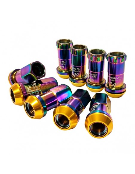 PACK 20 TUERCAS ALUMINIO RACING M12X125 + 2 LLAVES RAINBOW
