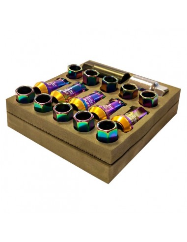 PACK 20 TUERCAS ALUMINIO RACING M12X125 + 2 LLAVES RAINBOW