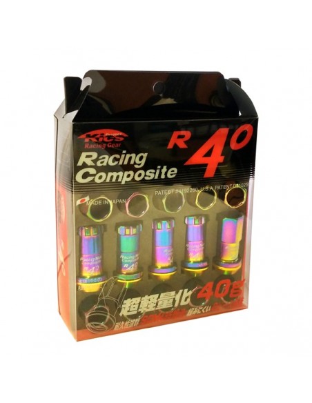 PACK 20 TUERCAS ALUMINIO RACING M12X125 + 2 LLAVES RAINBOW
