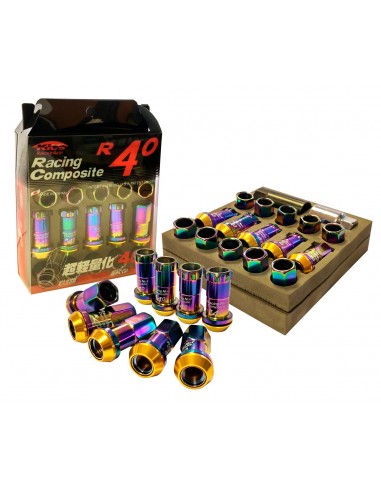 PACK 20 TUERCAS ALUMINIO RACING M12X150 + 2 LLAVES RAINBOW